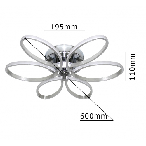 Srebrny plafon LED 60cm 3000K 48Watt - P142